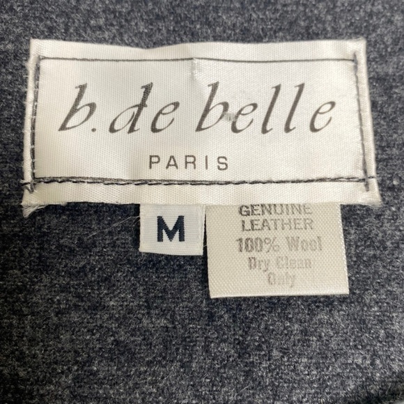 Vintage Minimalist Wool Leather Trimmed Gray Cap Sleeve Top Sz med EUC - Picture 5 of 5
